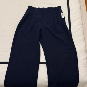 GAP Navy High Rise Wide Leg Easy Trousers